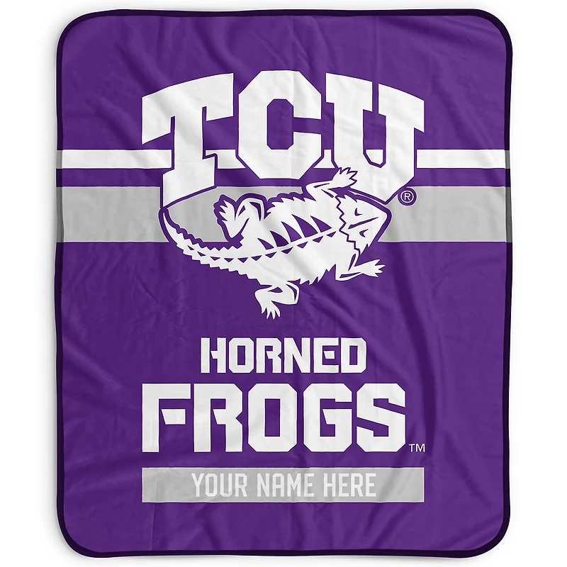 Pegasus TCU Horned Frogs 50" x 60" Stripes Personalized Fleece Blanket