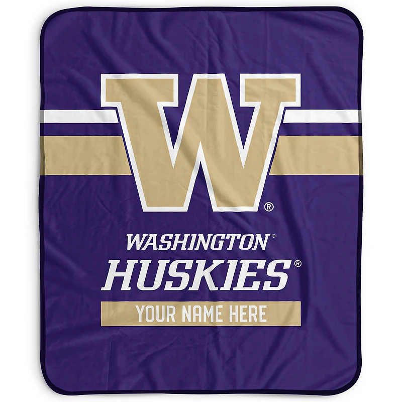 Pegasus Washington Huskies 50" x 60" Stripes Personalized Fleece Blanket