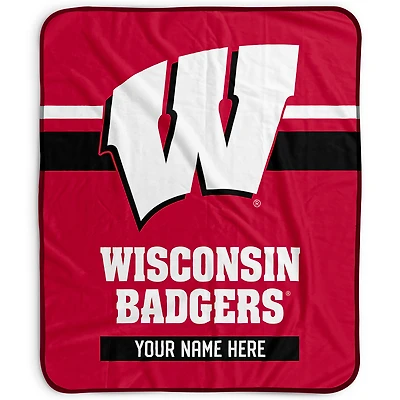 Pegasus Wisconsin Badgers 50" x 60" Stripes Personalized Fleece Blanket