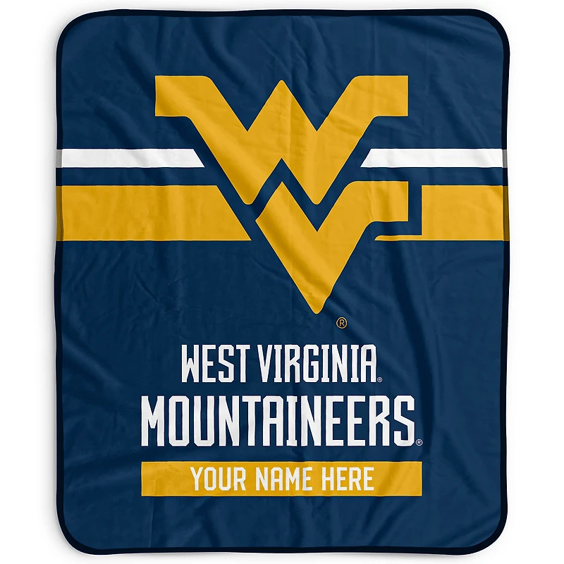 Pegasus West Virginia Mountaineers 50" x 60" Stripes Personalized Fleece Blanket