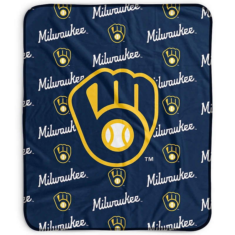 Pegasus Milwaukee Brewers 50" x 60" Repeat Wordmark Fleece Blanket