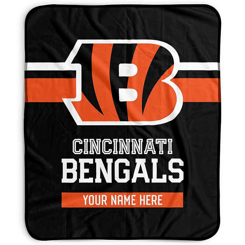 Pegasus Cincinnati Bengals 50" x 60" Stripes Personalized Fleece Blanket