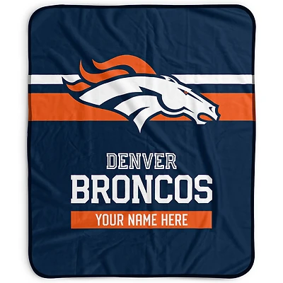 Pegasus Denver Broncos 50" x 60" Stripes Personalized Fleece Blanket