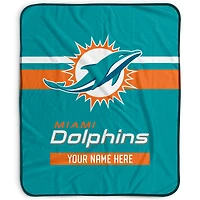 Pegasus Miami Dolphins 50" x 60" Stripes Personalized Fleece Blanket