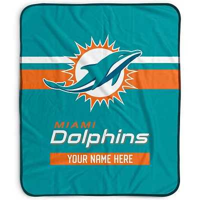 Pegasus Miami Dolphins 50" x 60" Stripes Personalized Fleece Blanket