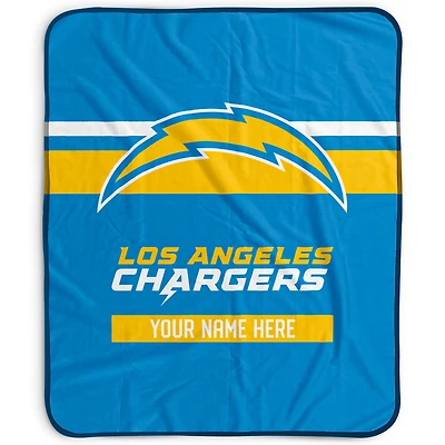 Pegasus Los Angeles Chargers 50" x 60" Stripes Personalized Fleece Blanket