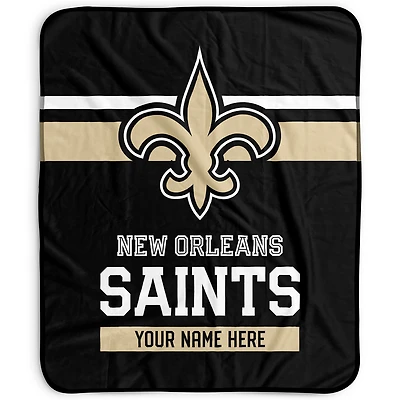 Pegasus New Orleans Saints 50" x 60" Stripes Personalized Fleece Blanket