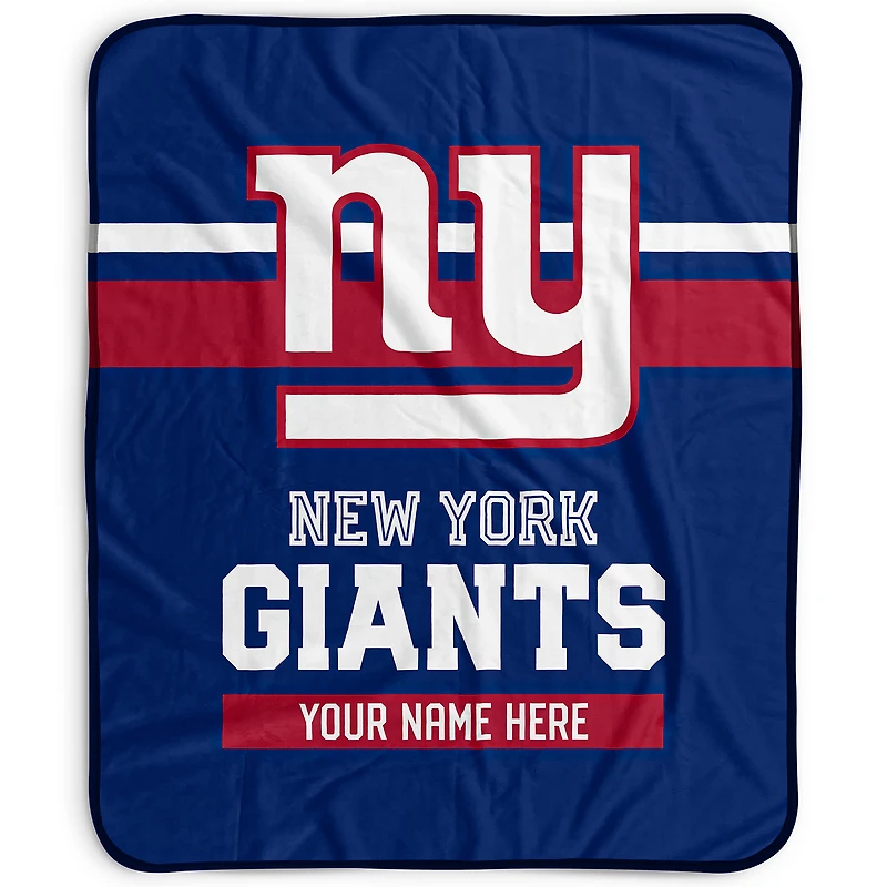 Pegasus New York Giants 50" x 60" Stripes Personalized Fleece Blanket
