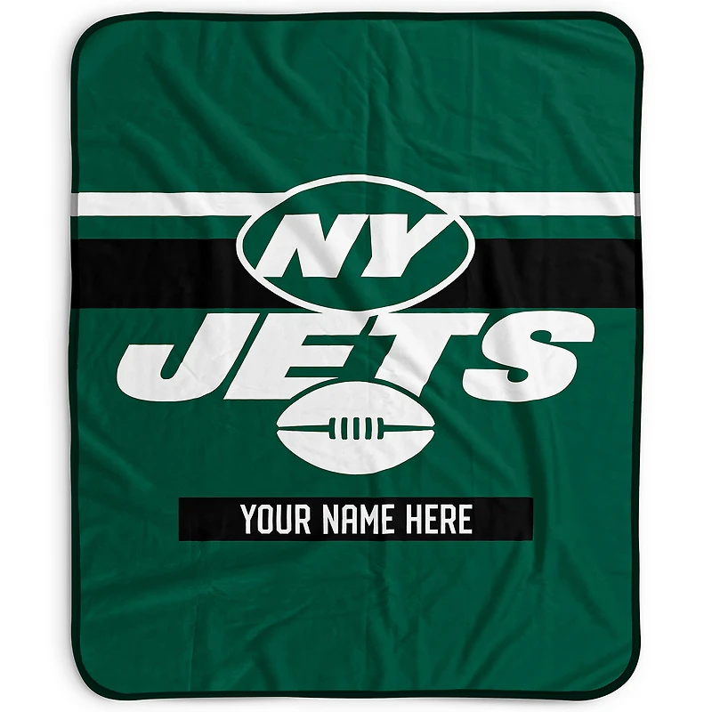 Pegasus New York Jets 50" x 60" Stripes Personalized Fleece Blanket