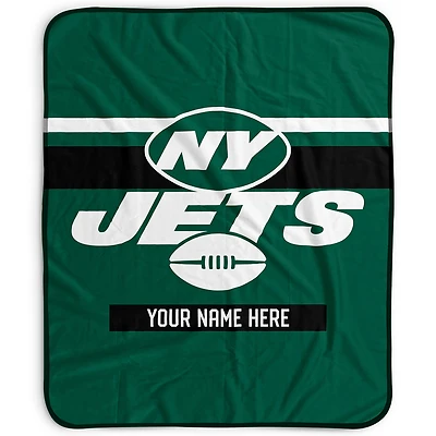 Pegasus New York Jets 50" x 60" Stripes Personalized Fleece Blanket