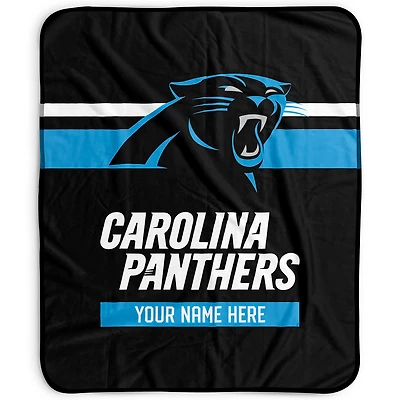 Pegasus Carolina Panthers 50" x 60" Stripes Personalized Fleece Blanket