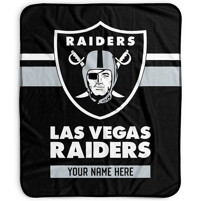 Pegasus Las Vegas Raiders 50" x 60" Stripes Personalized Fleece Blanket