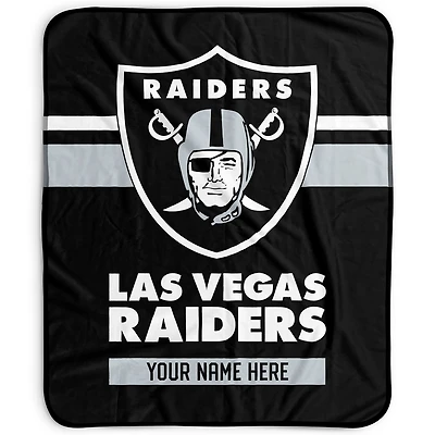 Pegasus Las Vegas Raiders 50" x 60" Stripes Personalized Fleece Blanket