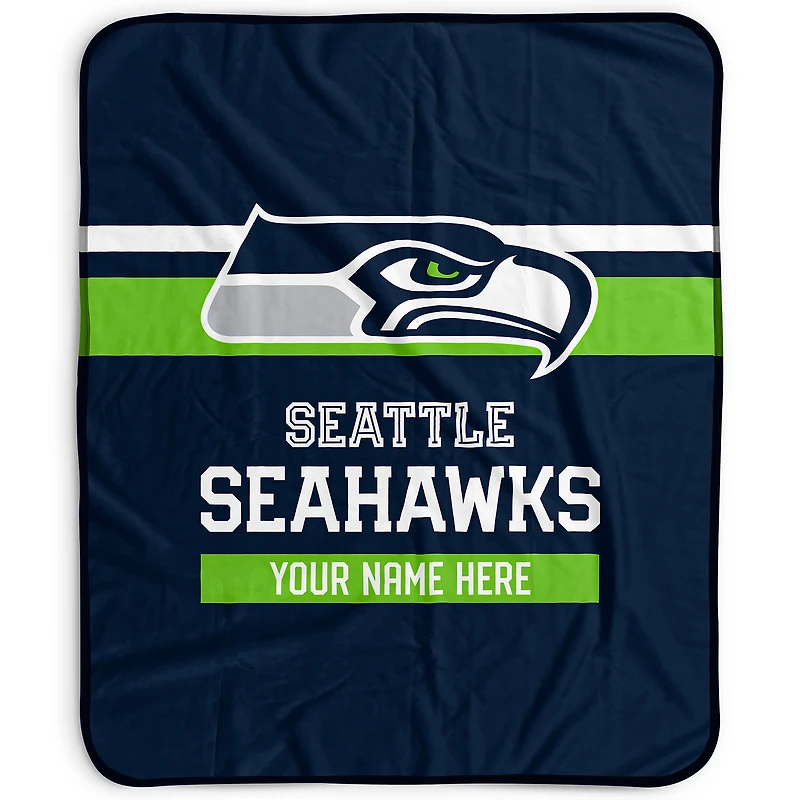 Pegasus Seattle Seahawks 50" x 60" Stripes Personalized Fleece Blanket