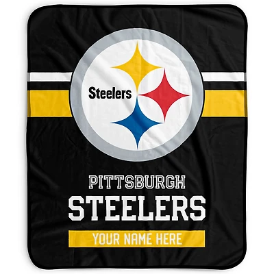 Pegasus Pittsburgh Steelers 50" x 60" Stripes Personalized Fleece Blanket