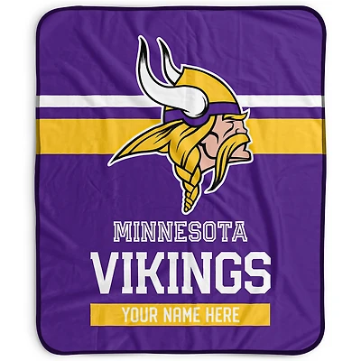 Pegasus Minnesota Vikings 50" x 60" Stripes Personalized Fleece Blanket
