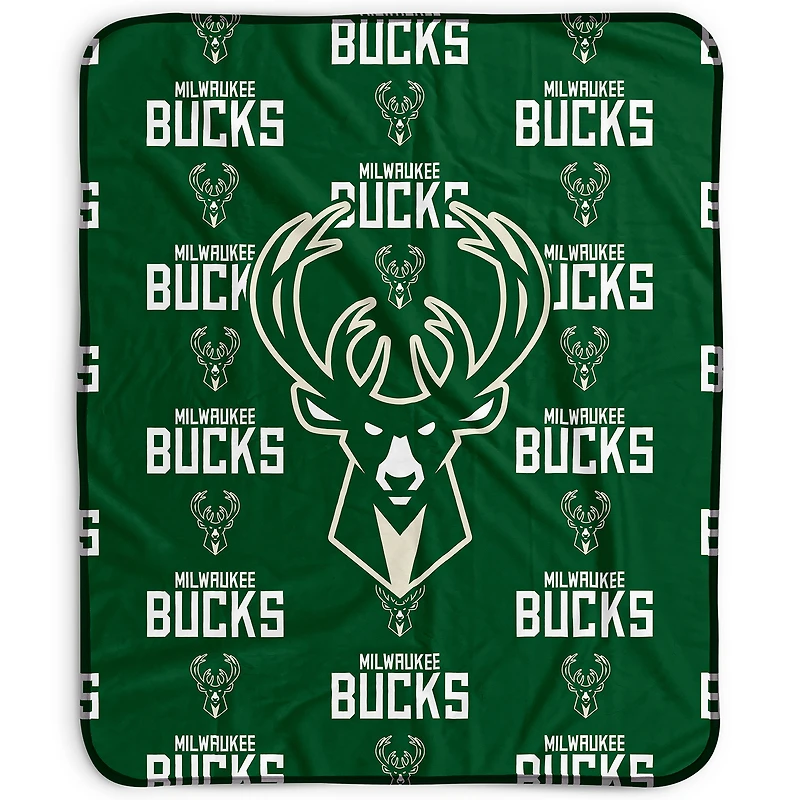 Pegasus Milwaukee Bucks 50" x 60" Repeat Wordmark Fleece Blanket