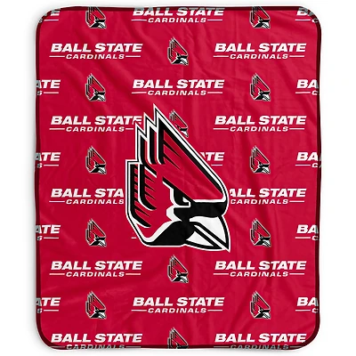 Pegasus Ball State Cardinals 50" x 60" Repeat Wordmark Fleece Blanket