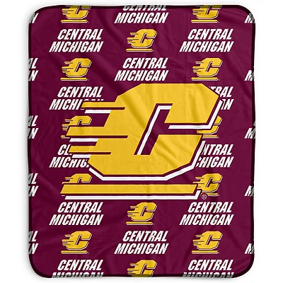 Pegasus Central Michigan Chippewas 50" x 60" Repeat Wordmark Fleece Blanket