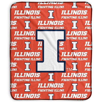 Pegasus Illinois Fighting Illini 50" x 60" Repeat Wordmark Fleece Blanket