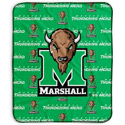 Pegasus Marshall Thundering Herd 50" x 60" Repeat Wordmark Fleece Blanket