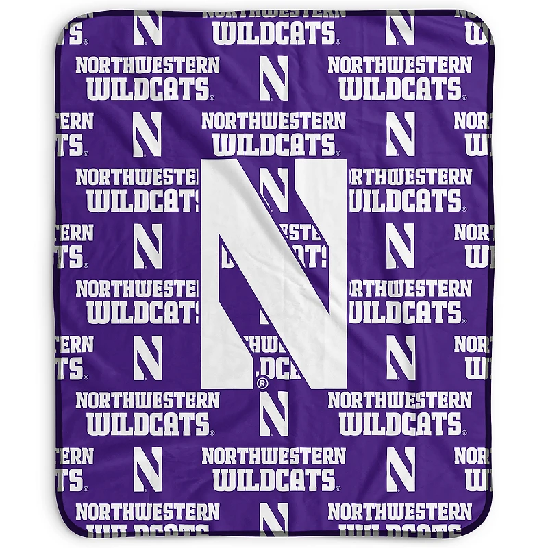 Pegasus Northwestern Wildcats 50" x 60" Repeat Wordmark Fleece Blanket