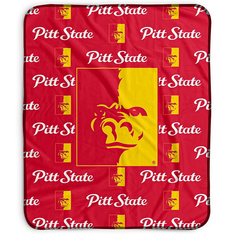 Pegasus Pittsburg State Gorillas 50" x 60" Repeat Wordmark Fleece Blanket