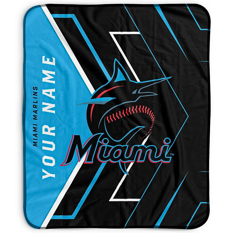 Pegasus Miami Marlins 50" x 60" Arrow Personalized Fleece Blanket