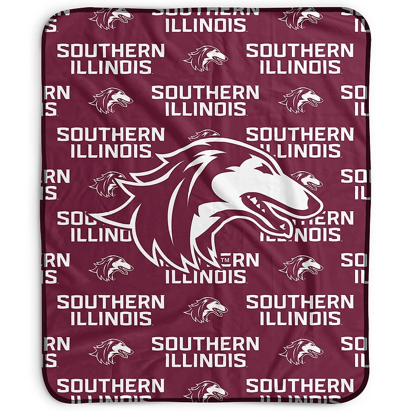 Pegasus Southern Illinois Salukis 50" x 60" Repeat Wordmark Fleece Blanket