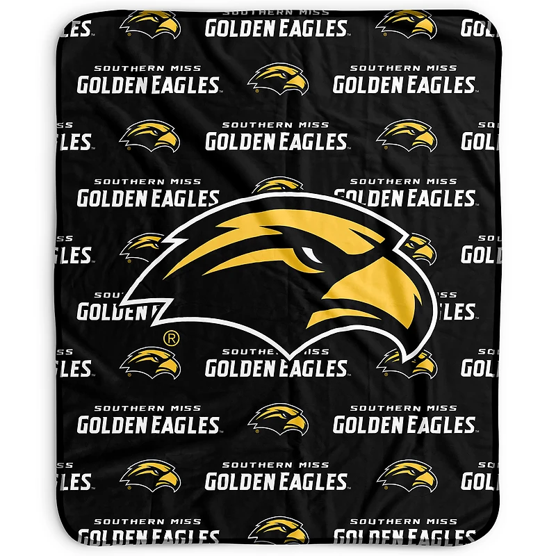 Pegasus Southern Miss Golden Eagles 50" x 60" Repeat Wordmark Fleece Blanket