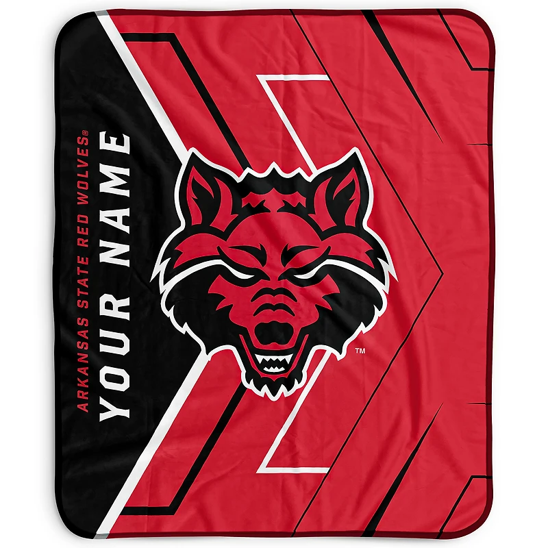 Pegasus Arkansas State Red Wolves 50" x 60" Arrow Personalized Fleece Blanket