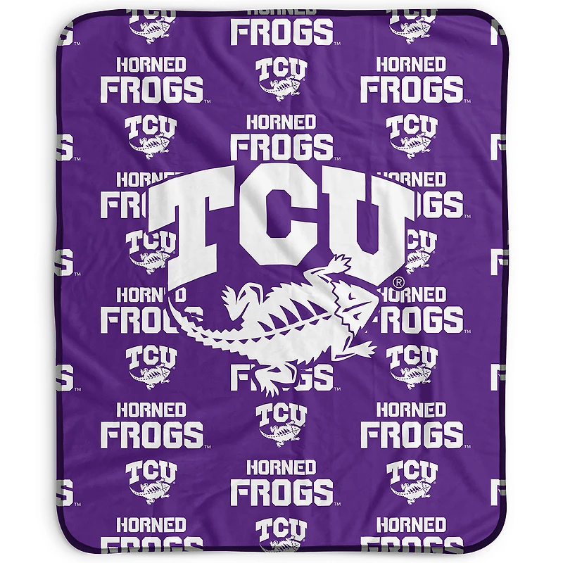 Pegasus TCU Horned Frogs 50" x 60" Repeat Wordmark Fleece Blanket