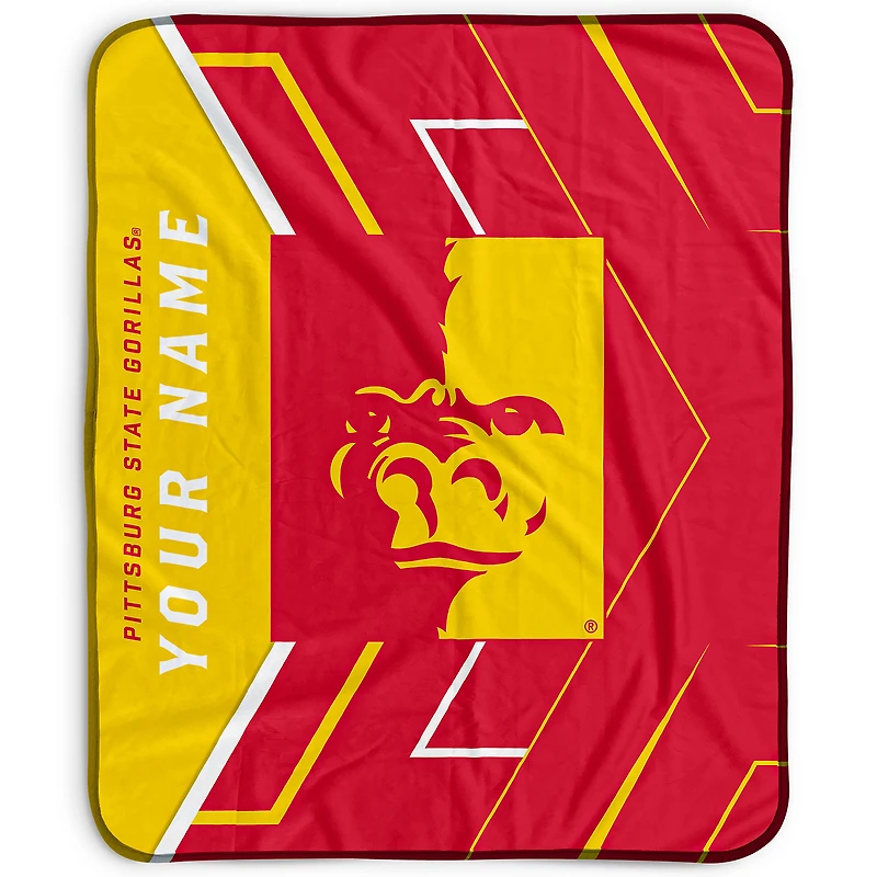 Pegasus Pittsburg State Gorillas 50" x 60" Arrow Personalized Fleece Blanket