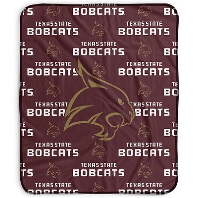 Pegasus Texas State Bobcats 50" x 60" Repeat Wordmark Fleece Blanket