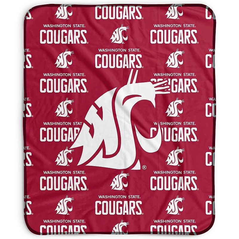 Pegasus Washington State Cougars 50" x 60" Repeat Wordmark Fleece Blanket