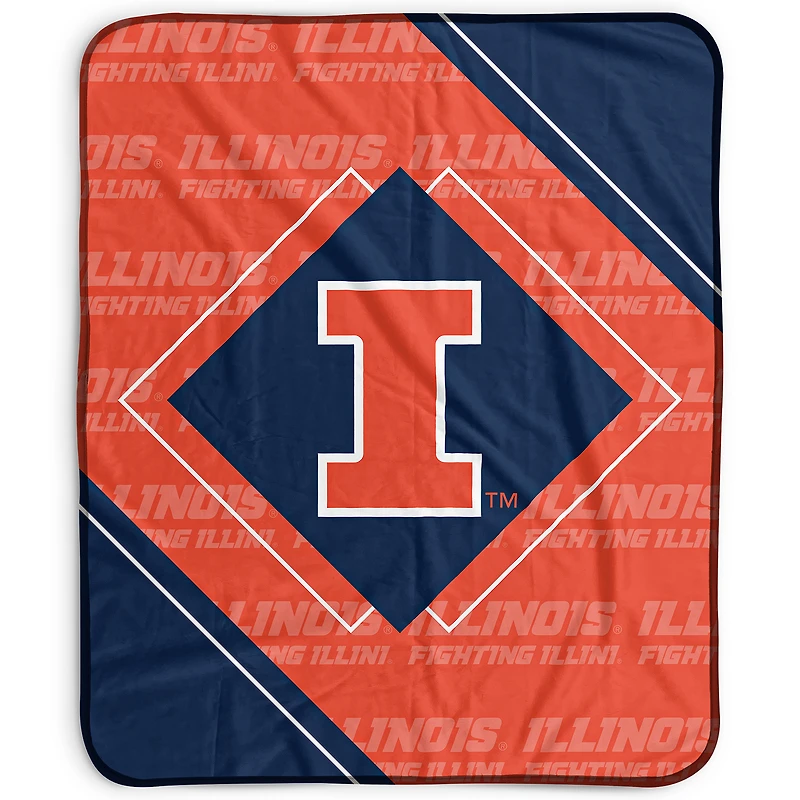 Pegasus Illinois Fighting Illini 50" x 60" Diamond Logo Fleece Blanket