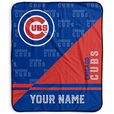 Pegasus Chicago Cubs 50" x 60" Split Wordmark Personalized Fleece Blanket