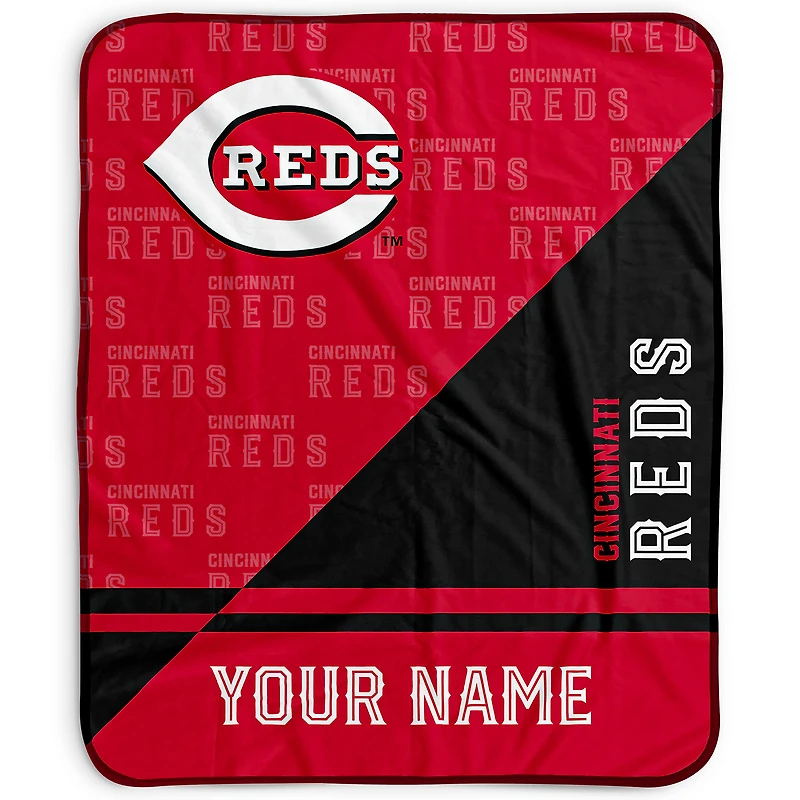 Pegasus Cincinnati Reds 50" x 60" Split Wordmark Personalized Fleece Blanket