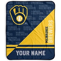 Pegasus Milwaukee Brewers 50" x 60" Split Wordmark Personalized Fleece Blanket