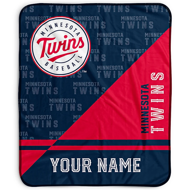 Pegasus Minnesota Twins 50" x 60" Split Wordmark Personalized Fleece Blanket