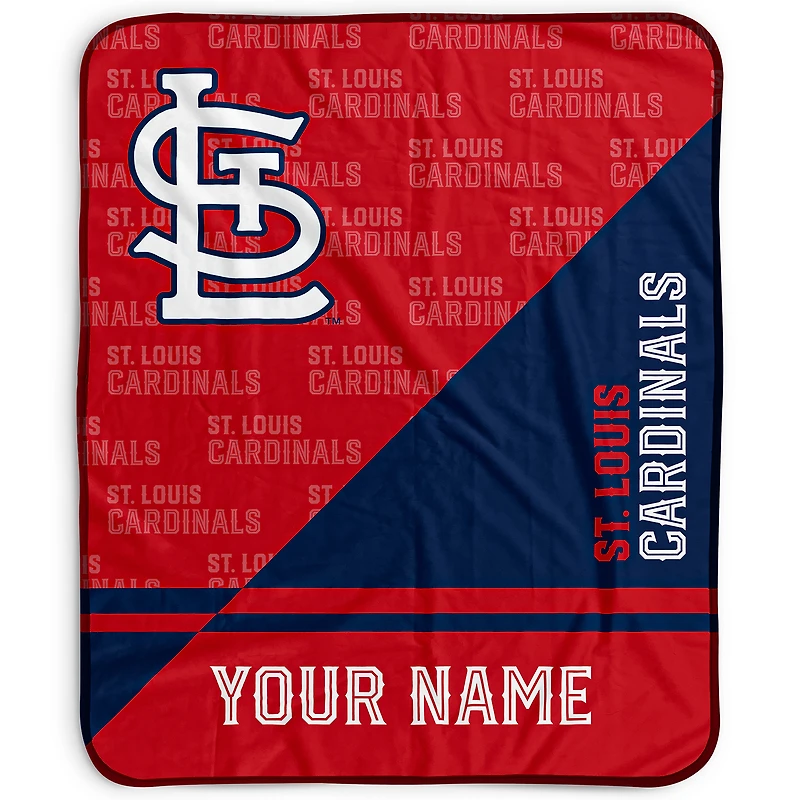 Pegasus St. Louis Cardinals 50" x 60" Split Wordmark Personalized Fleece Blanket