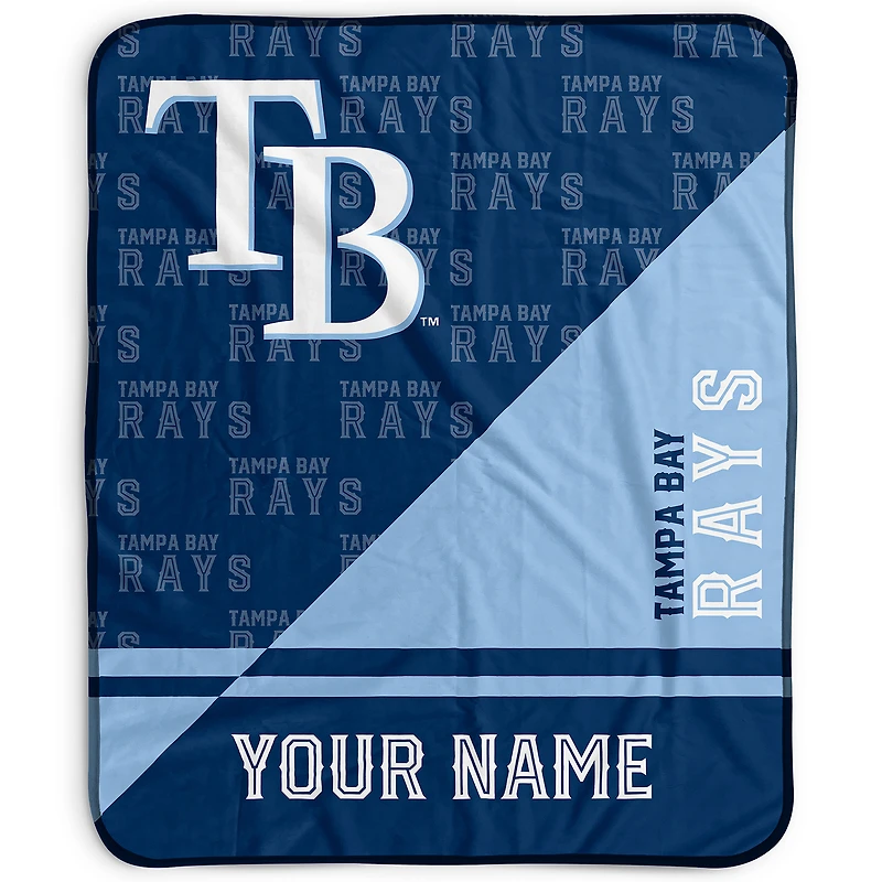 Pegasus Tampa Bay Rays 50" x 60" Split Wordmark Personalized Fleece Blanket
