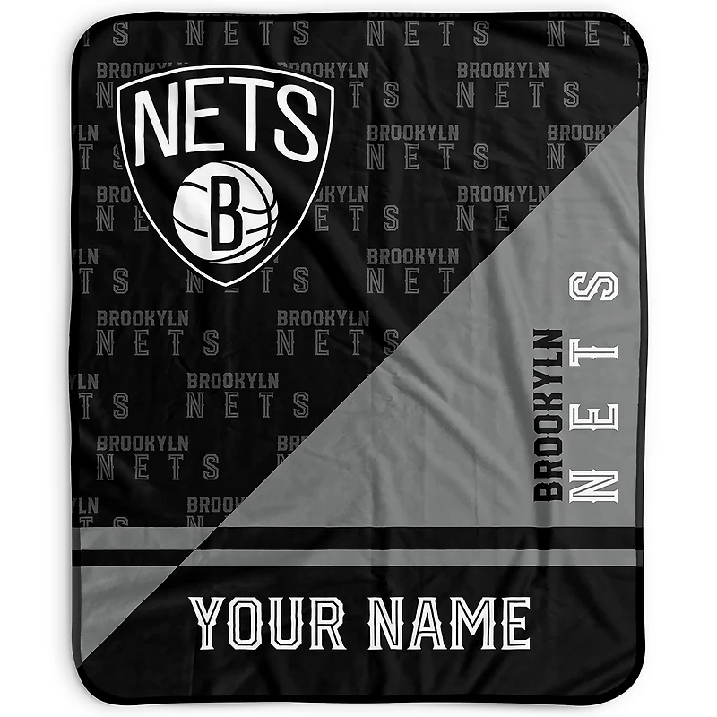 Pegasus Brooklyn Nets 50" x 60" Split Wordmark Personalized Fleece Blanket