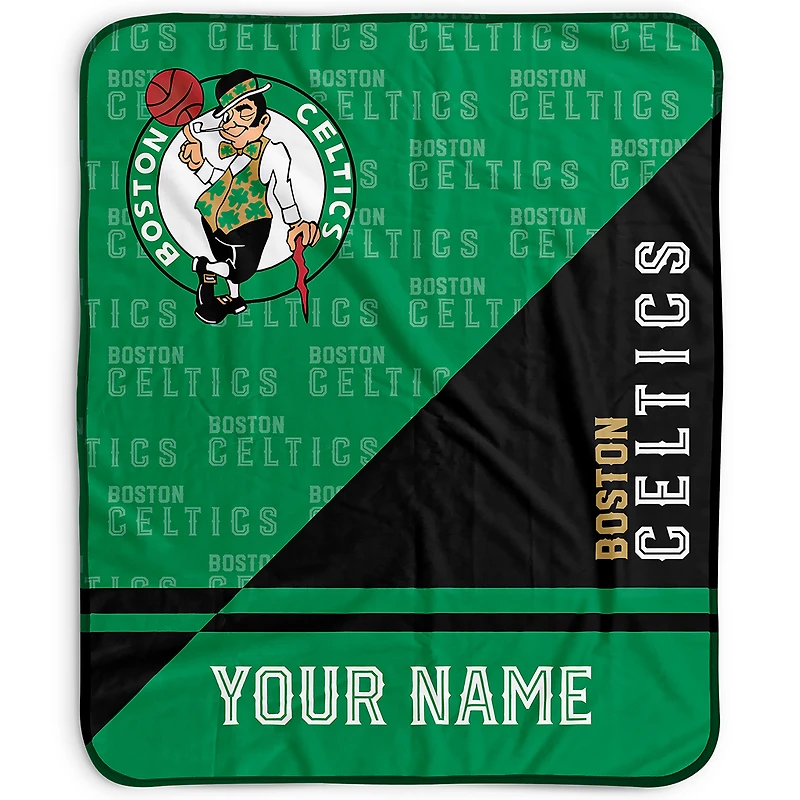 Pegasus Boston Celtics 50" x 60" Split Wordmark Personalized Fleece Blanket