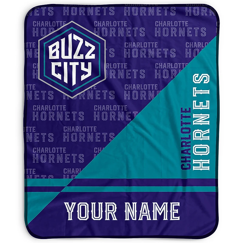 Pegasus Charlotte Hornets 50" x 60" Split Wordmark Personalized Fleece Blanket