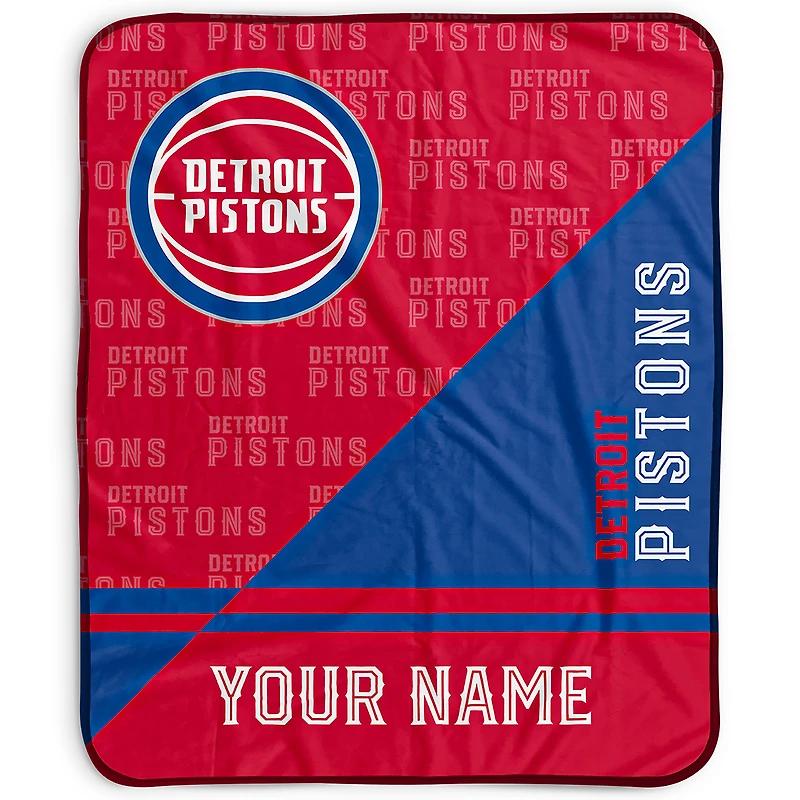 Pegasus Detroit Pistons 50" x 60" Split Wordmark Personalized Fleece Blanket