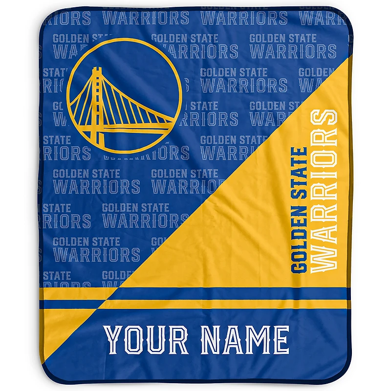 Pegasus Golden State Warriors 50" x 60" Split Wordmark Personalized Fleece Blanket