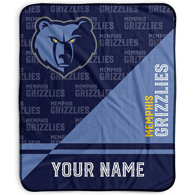 Pegasus Memphis Grizzlies 50" x 60" Split Wordmark Personalized Fleece Blanket