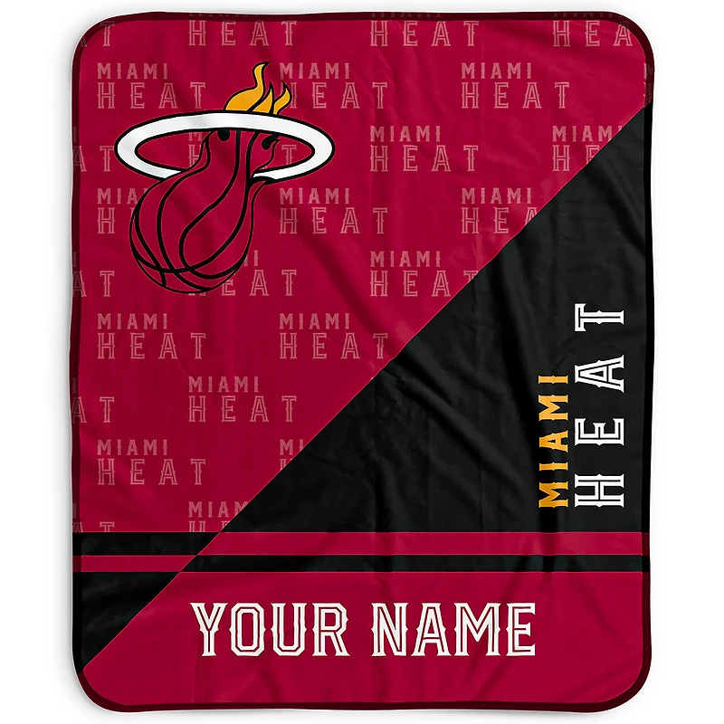 Pegasus Miami Heat 50" x 60" Split Wordmark Personalized Fleece Blanket