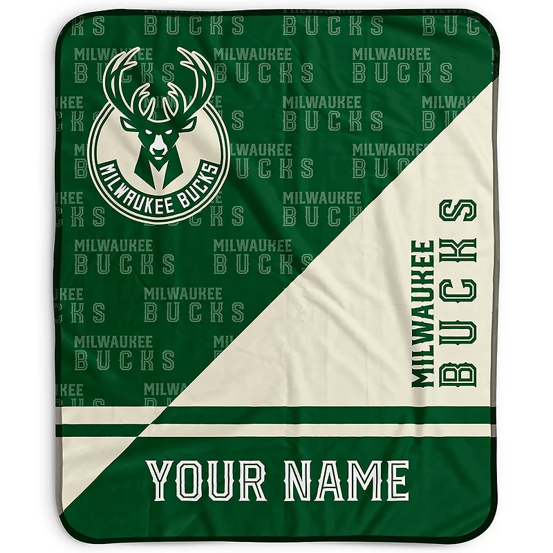 Pegasus Milwaukee Bucks 50" x 60" Split Wordmark Personalized Fleece Blanket